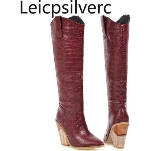 Womens Boots New winter fashion Pointed Wedge High heel High tube Womens shoes plus size 34-48 Heel Height 10cm black White