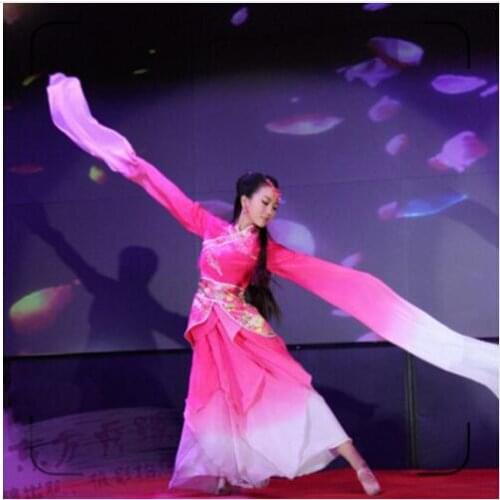 Woman pink long sleeves chinese classical dance costume blue water sleeves Girl hanfu princess dress ancient fairy cosplay