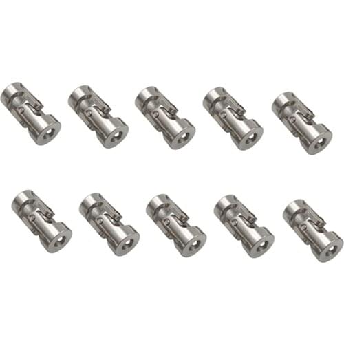 10pcs Metal Universal Joint Gimbal Coupling Cardan Connector Shaft Coupler 2/2.3/3/3.17/4/5/6/8/10mm w Screw for RC Boat Car DIY