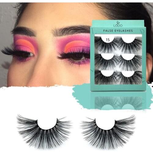 2019 NEW 3 Pairs natural 3D Mink Hair False Eyelashes 25mm Long Lashes Extension Thick Wispy Fluffy Handmade Eye Makeup Tools