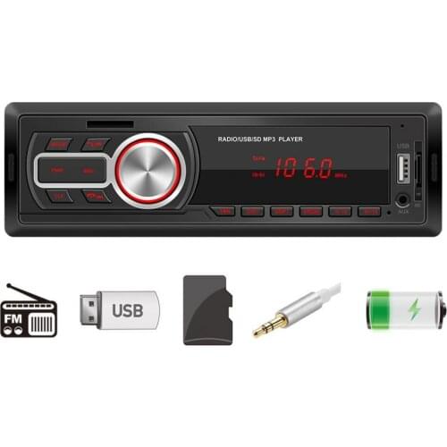 5208E Universal Handsfree Car MP3 Player Compact Bluetooth FM Radio Player Supporting U Disk TF Card AUX for 12V Automobiles