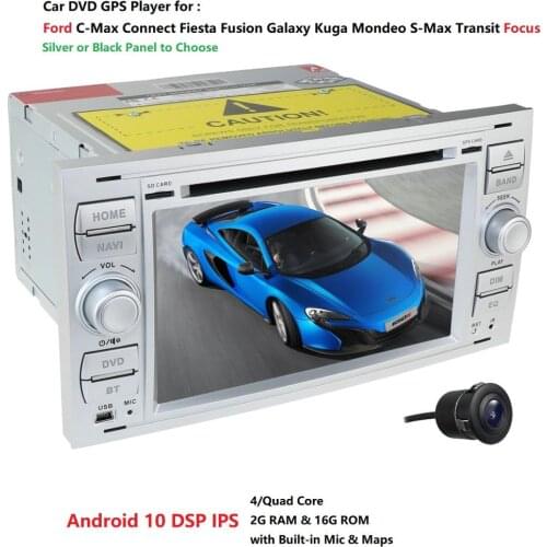 Android 10.0 Car 2din dvd player For Ford Mondeo S-max Focus C-MAX Galaxy Fiesta Form Fusion 4 CORE SCREEN radio steering wheel