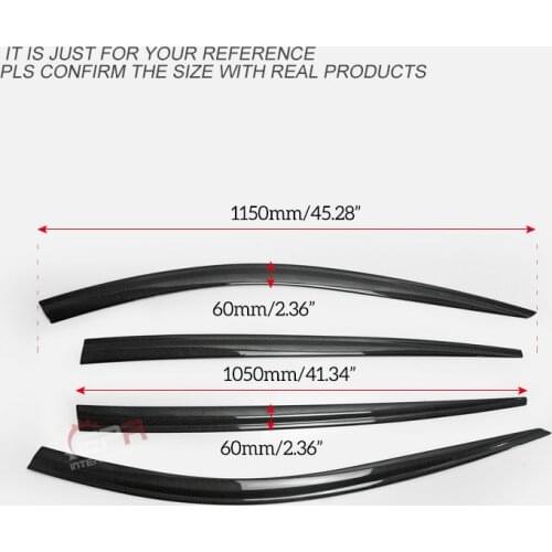 Car Accessories For Kia Stinger 2017+ Carbon Fiber Wind Visor Deflector Glossy Finish Window Eyebrow Tuning Eyelid Cover Kit