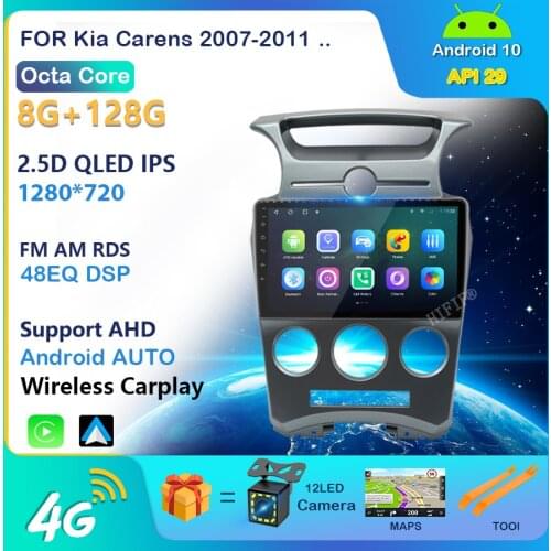 Android 10 2Din Car Multimedia Player For Kia Carens 2007 2008 2009 2010 2011 Car Radio Carplay Stereo Head Unit GPS Navigation