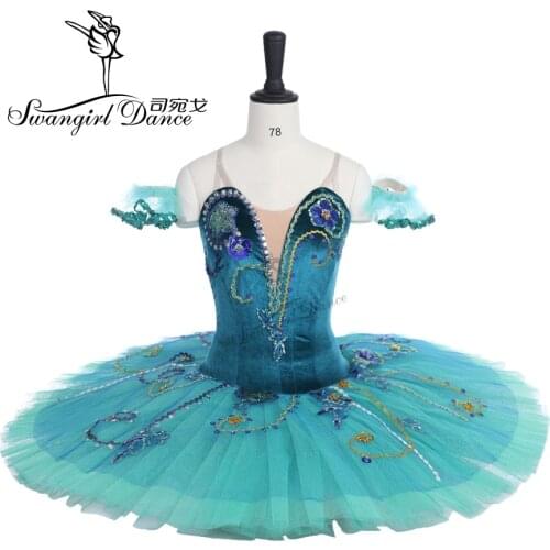Women high quality green fairy ballet tutu velvet bodice nice sleeping beauty professional classical ballet tutu for girlsBT9038