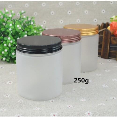 250g Cosmetic Cream Jar Alumina Lid PET Frosted bottle Mask can Cosmeceuticals Bottle Cosmetic Container Empty Food Packing Cans