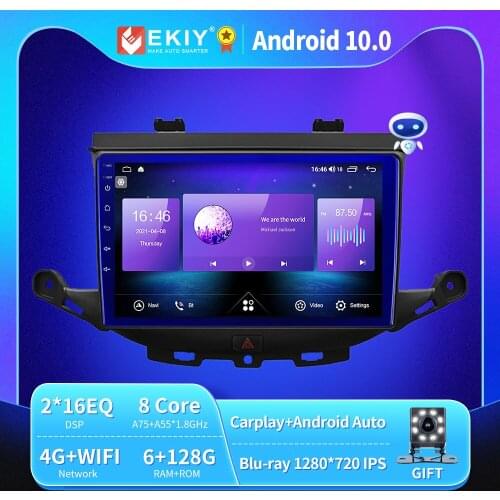 EKIY Car Radio For Opel ASTRA K 2016 2017 6+128G 8 CORE Autoradio Android 10 Multimedia IPS QlED Navigation GPS no 2din DVD
