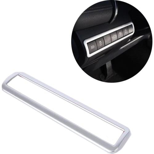 JEAZEA 1PC ABS Sliver Interior Mouldings Front Light Headlight Lamp Switch Button Frame Cover Trim For Toyota Camry 2018