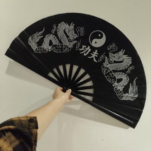 Chinese Japanese Kung Fu Dragon plastic folding Fan Large Hand