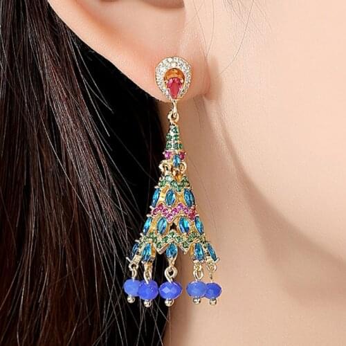 Zlxgirl Classic Russian AAA Mirco Paved zircon Stud Earrings for women couple gifts fashion Indian And Dubai gold stud earrings