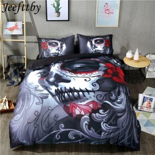 Home Textile 3D Printed Zombie Skull Bedding Set 3/4pcs Duvet Cover Set Bedsheet Pillowcases Twin Queen King Size Bed Linen