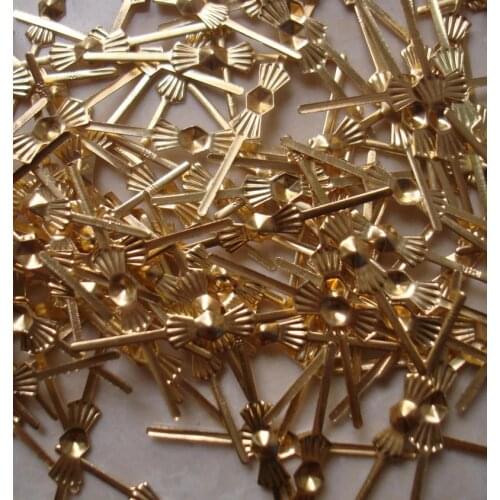 Best Price 100pcs Gold Bowtie Pins Connectors Crystal Prisms Of Chandelier Lamp Parts Metal Hooks Accessories for Glass Pendants
