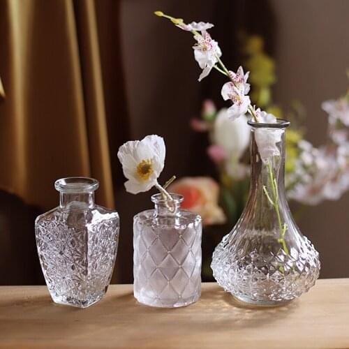 Frosted geometric white transparent glass vase home decoration accessories hydroponics Flower arrangement terrarium jarrones