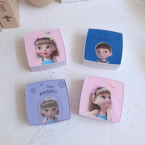 Cute Girl Contact Lens Case Box Cute Cortoon Colored Contacts Lens Container Portable Travel Storage Box Gift For Girl