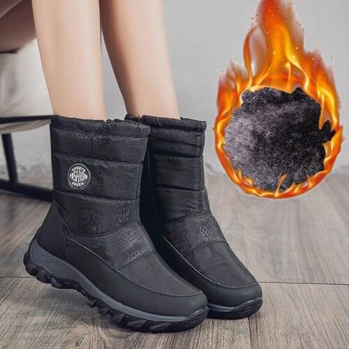 2021 Fashion Women Waterproof Winter Boots Slip On Womens Warm Casual Shoes Ladies Platform Boots Shoes Woman Female
