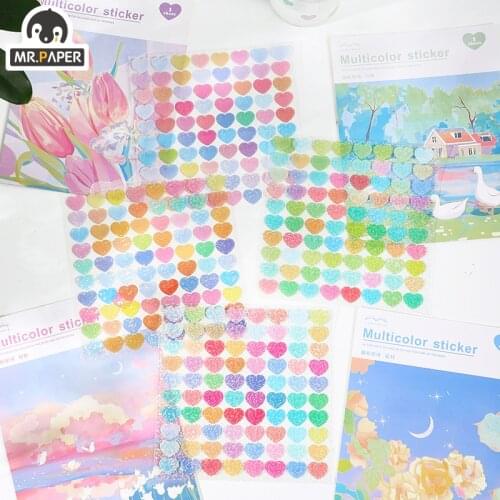 Mr.paper 4 Kinds Of Scattered Galaxy Series Glittering Multi-Color Sequin Decoration Diary And Paper Woven Sticker Decoration