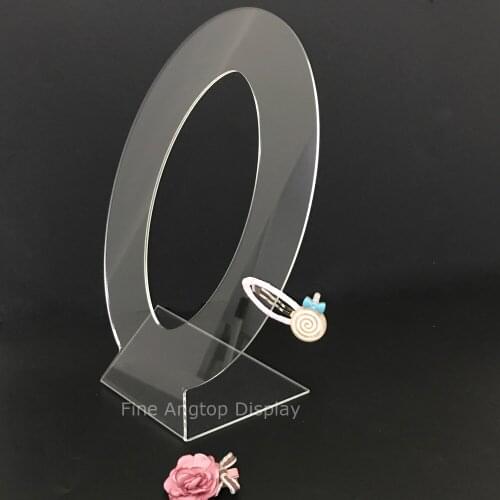 Desktop oval shape acrylic jewelry holder hair ornament hairpin tiara flower display brooch pin show stand display