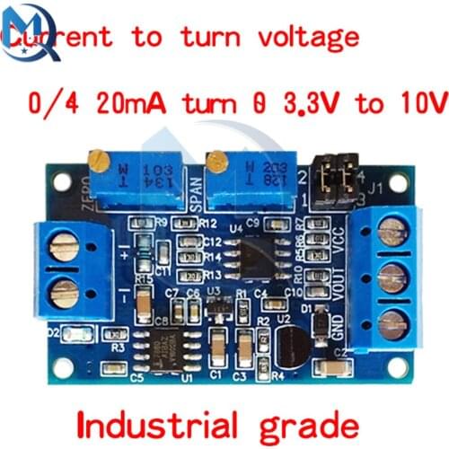 0-20mA 4 -20mA to 0-3.3V 0-5V 0-10V Current To Voltage Module Power Supply Voltage Transmitter Signal Converter Board
