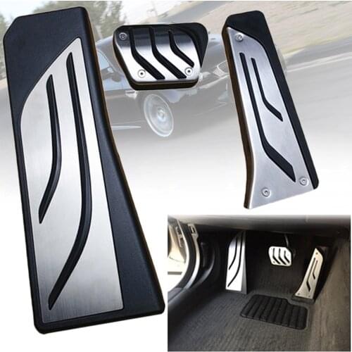 3Pcs Gas Brake Footrest Foot Pedals Pad For BMW 5 6 7 Series AT LHD F10 F11 F12