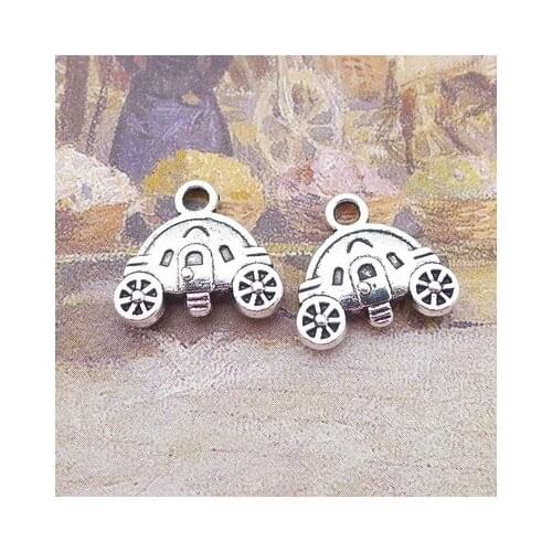 RAINXTAR Fashion Antique Silver Color Alloy Camping Car Charms For Camper 13*15mm 100pcs AAC444