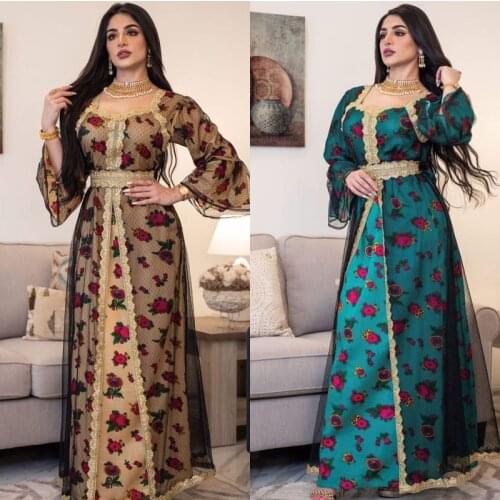 Ramadan Eid Arab Dubai Islamic Clothing Muslim Wedding Dress Fashion Women Patchwork Embroidery Indian Turkey Kaftan Maxi Dress