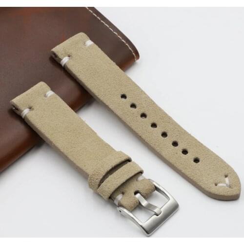 Onthelevel Handmade Watchband Genuine Suede Leather Watch Strap 18 20 22 24mm Quatilty Smooth Velvet Replacemnet Bracelet #C