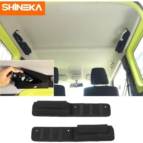 SHINEKA Stowing Tidying Black Car Top Grab Handle Storage Bag Sunglasses Bag Organizer Accessories For Suzuki jimny 2019-2021