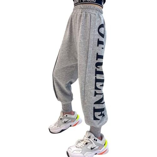 Pants For Girls Letter Pants For Girl Elastic Waist Sweatpants For Children Casual Style Girls Clothing