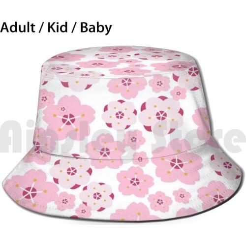 Sakura Sun Hat Foldable UV Protection Sakura Flowers Pink White Flowers Small Flowers Tiny Slowers Cute Nice