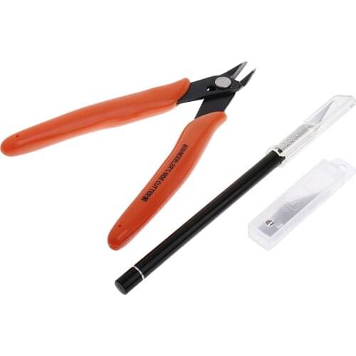 Precision Hobby Model Knife Kits Craft Razor + Side Cutter Set for Starters