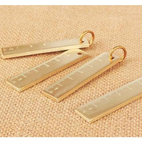 Outdoor Camping Tools Ruler High Quality Brass Scale Portable Vintage Bookmarks Copper Ruler Mini EDC Tool for Hiking