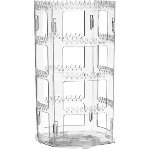 Rotating Earring Rack, Jewelry Storage boxfor Earrings and Necklaces, 160 Round Holes and 168 Grooves(1Pcs)