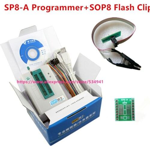 SOFI SP8-A high speed usb programmer+SOP8 Flach Clip (93/24/25/BR90/ flash eeprom), over 4000 chips have also SP8-A SP8-F SP16-B