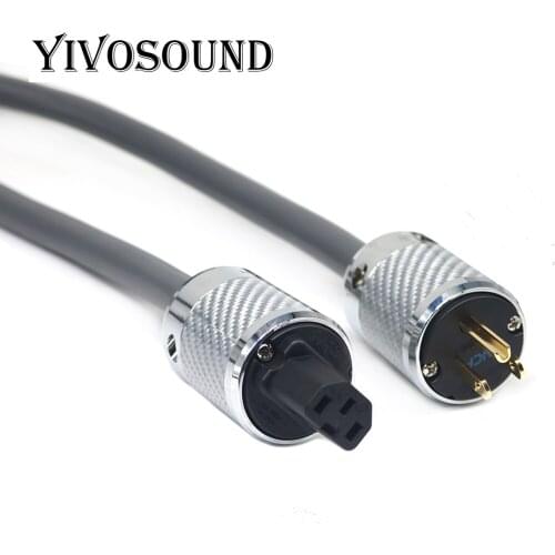 Yivosound single crystal copper OCC power cord is equipped with NCF carbon fiber gold plated American standard plug power cable