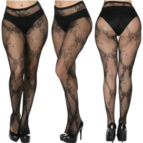 Shengrenmei 2019 Black Nylons Pantyhose Fishnets Flower Pattern Female Hosiery Women Elastic Sexy Tights