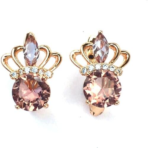 FFGems Crown Zultanite Earrings Real 925 Silver Sterling Stone Color Change Rose Gold Plated Fine Jewelry For Women Party Gift
