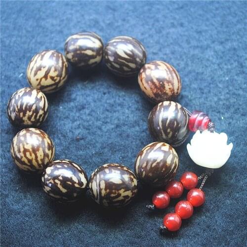1PC Mens Bracelets Nature Bodhi Plant Seed New Fruit 22MM With Lotus Flowers Top Fashion DIY Jewelry Findings Free Shipping