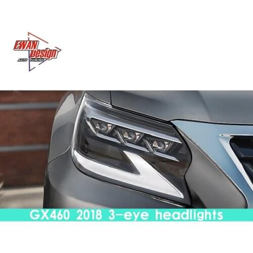 2Pcs/Set LED Headlight DRL Xenon Lens Accessories New Type Black Headlights For GX460 2017 - 2021