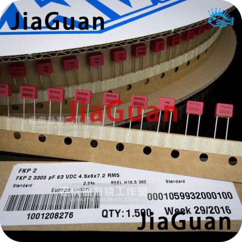 20PCS NEW RED WIMA FKP2 3300pF 63V PCM5 332/63V Audio hot sale FKP-2 332 3n3 3.3NF/63V 3300P 3300PF/63V