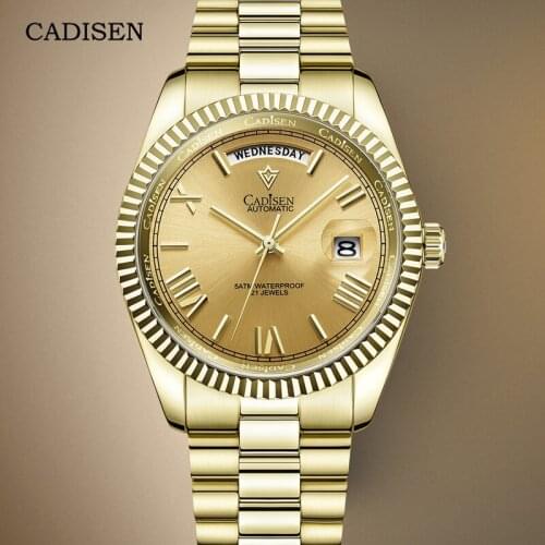 2021 CADISEN DESIGN Mens Watches Mechanical Automatic Watch For Men Tourbillon 2021 Top Brand Luxury MIYOTA 8285 Reloj Hombre