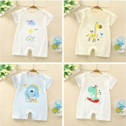 2021 Summer Baby Costume Cotton Newborn Climbing Clothes Cartoon Lovely Infant Jumpsuit Baby Girls Onesie Pajamas