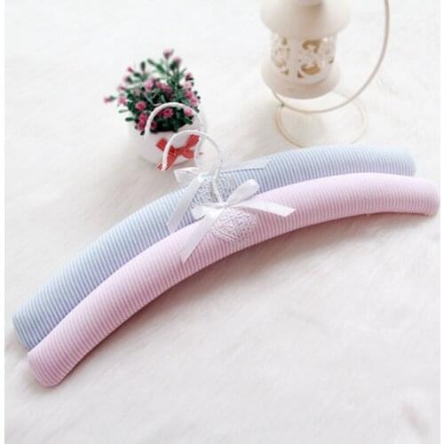 5 pcs/lot 41cm European Style Anti skid Satin Padded Clothes Hangers for Adult Dress Hanger with Sponge Padded Seamless Hanging