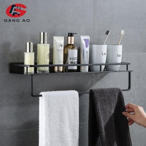 Aluminum Black Bathroom shelf bath shower Basket Shelves Bathroom shelf Wall shampoo storage shelf rack Accessories