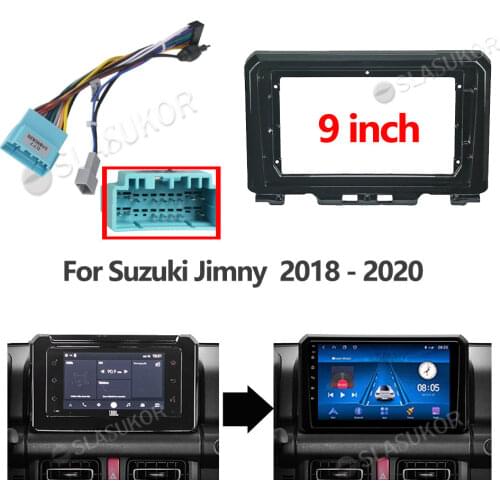 For Suzuki Jimny JB64 2018 2019 2020 Car Fascia Wires Board Control Cable Stereo Panel Dash Installation DVD Frame 9 Inch 2din