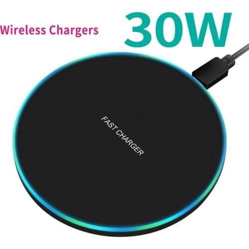 30W Qi Wireless Chargers for iPhone 11 12 X XR XS Max 8 fast wireless Charging for Samsung S10 S20 Note10 20 Xiaomi Huawei phone