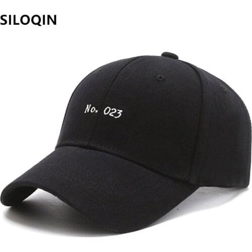 SILOQIN Adjustable Size Couple Hat Letter Embroidery Cotton Baseball Caps Men Women Bone Snapback Cap Casual Black Sports Cap