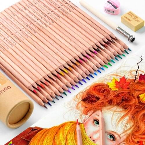 Deli 2019 Colored Pencil Set Stationery For School Supplies Colors Pencil Artist Painting Drawing Pens 6550