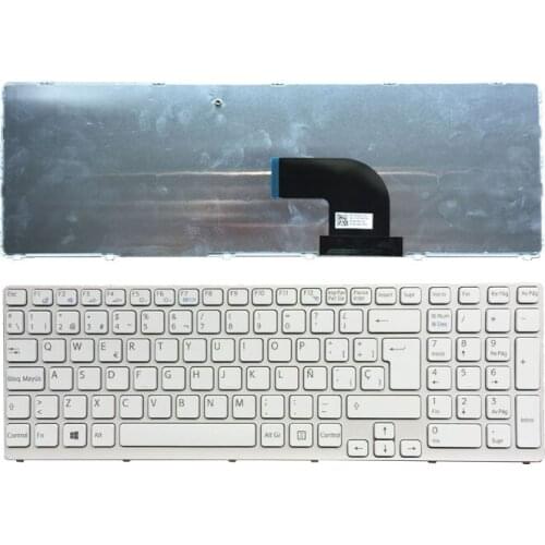 Spanish Laptop Keyboard for Sony Vaio SVE17 SVE1711 SVE1712 SVE1713 SVE1712L1E SVE1713G1EW SVE1711C5E SVE171c11v keyboard White