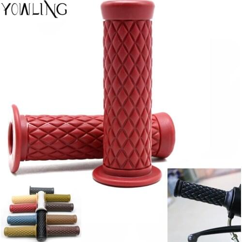 Brown 7/8'' Retro Vintage Hand Grip Handlebar for Honda Suzuki Kawasaki Triumph Cafe Racer Bobber Clubman Custom