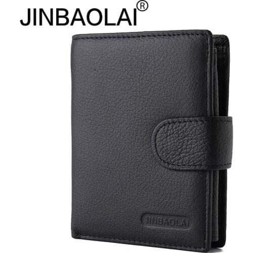 Fashion men wallet genuine leather wallet men with coin pocket short wallet hasp design coin pocket driver license holder wallet